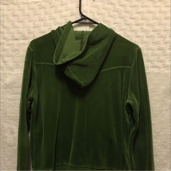 Cato Green Velvet Button Crop Hoodie - Picture 6 of 9